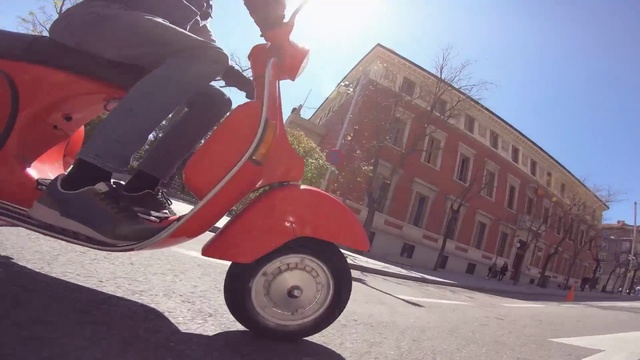 Video Reference: Scooter, Mode of transport, Vehicle, Motor vehicle, Vespa, Automotive tire, Automotive wheel system, Wheel, Motorized scooter, Fender