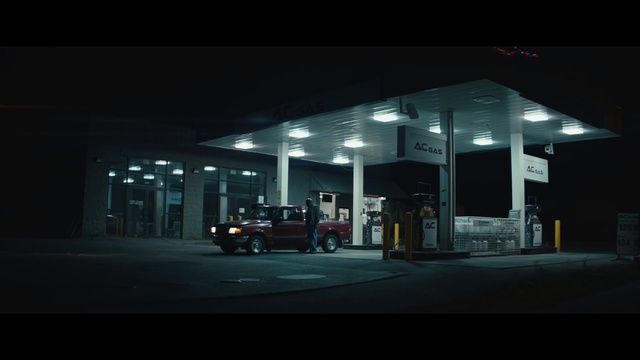 Video Reference: Filling station, Night, Building, Darkness, Light, Gasoline, Architecture, Midnight, Fuel, Sky