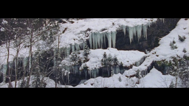 Video Reference: Winter, Icicle, Nature, Ice, Snow, Freezing, Monochrome photography, Geological phenomenon, Black-and-white, Formation