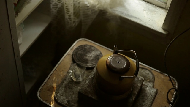 Video Reference: tea, closeup, lowlight, teapot, Person