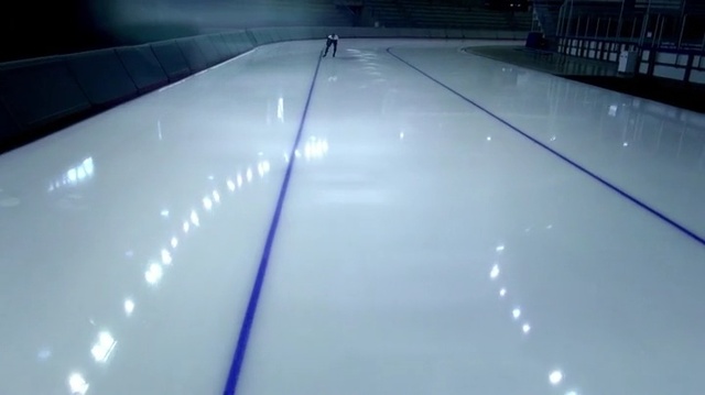 Video Reference: Blue, Floor, Light, Lighting, Line, Flooring, Architecture, Space, Glass, Ice rink