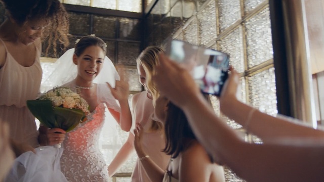 Video Reference: Photograph, Wedding dress, Dress, Bridal clothing, Bride, Bridal accessory, Gown, Headpiece, Bridal veil, Photography, Person