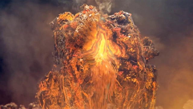 Video Reference: Amber, Wood, Flame, Fire, Heat, Geological phenomenon, Plant, Event, Landscape, Art