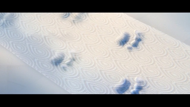 Video Reference: White, Blue, Pattern, Sky, Design, Textile, Cloud, Ceiling, Visual arts, Electric blue