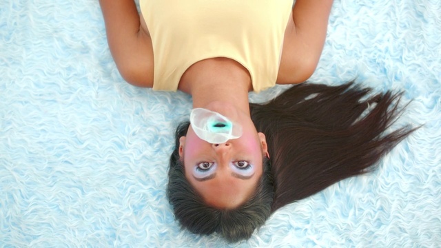 Video Reference: Hair, Face, Skin, Nose, Head, Eyewear, Beauty, Turquoise, Lip, Forehead