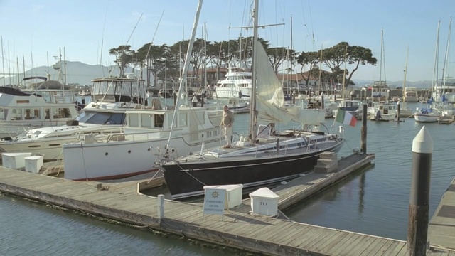 Video Reference: marina, boat, harbor, water transportation, dock, watercraft, sloop, sailboat, yacht, port