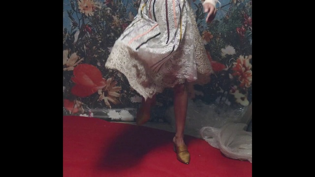 Video Reference: Dress, Clothing, Red, Fashion, Leg, Pink, Art, Painting, Human, Human body