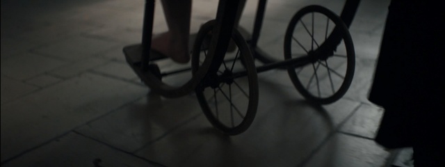 Video Reference: bicycle, white, black, road bicycle, black and white, bicycle frame, bicycle wheel, darkness, mode of transport, spoke
