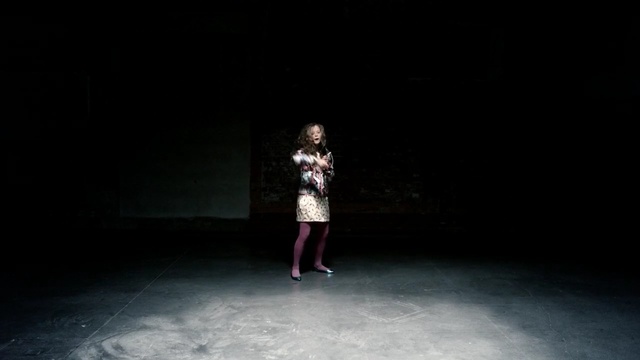 Video Reference: black, darkness, light, night, performance art, standing, atmosphere, performance, girl, fun