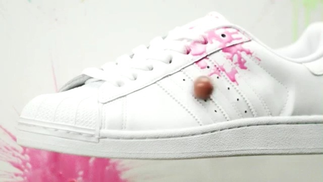 Video Reference: footwear, white, sneakers, shoe, pink, product, walking shoe, product, athletic shoe, outdoor shoe