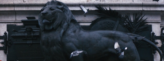 Video Reference: statue, black and white, monument, sculpture, snout, Person