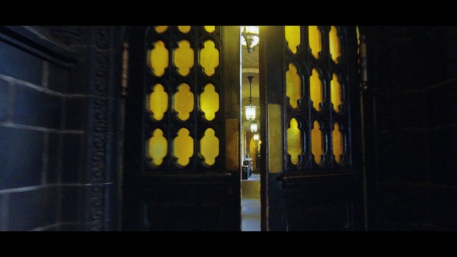 Video Reference: yellow, light, darkness, lighting, symmetry, glass, midnight, window, Person