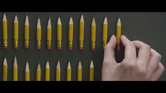 Video Reference: man, pencil, hand, top shot