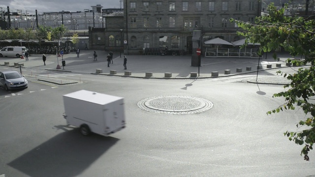 Video Reference: tree, road, vehicle, car, asphalt, roof, Person