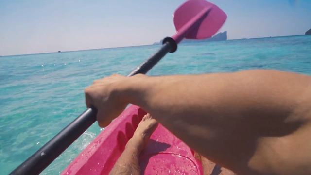 Video Reference: paddle, oar, beach, sea, ocean, sand, water, vacation, summer