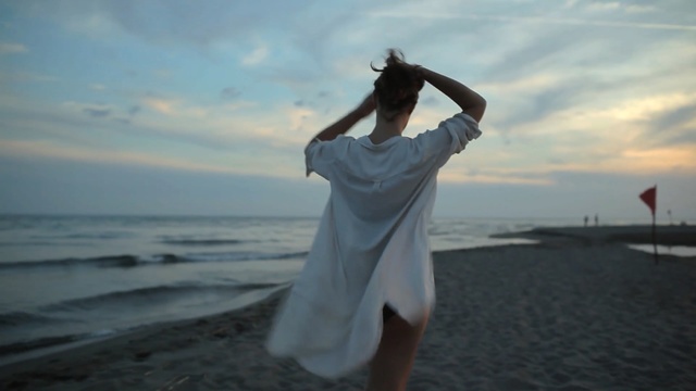 Video Reference: sea, sky, vacation, cloud, ocean, dress, shoulder, girl, summer, fun