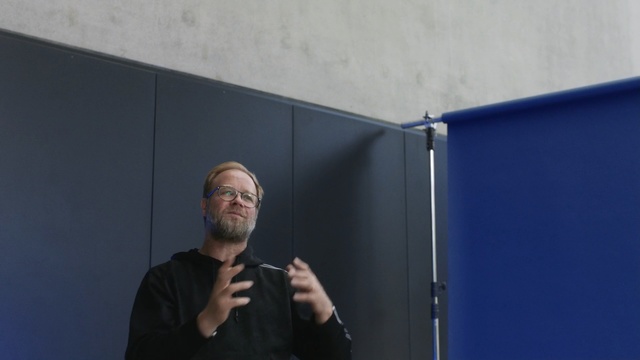 Video Reference: Blue, Speech, Public speaking, Art, Person