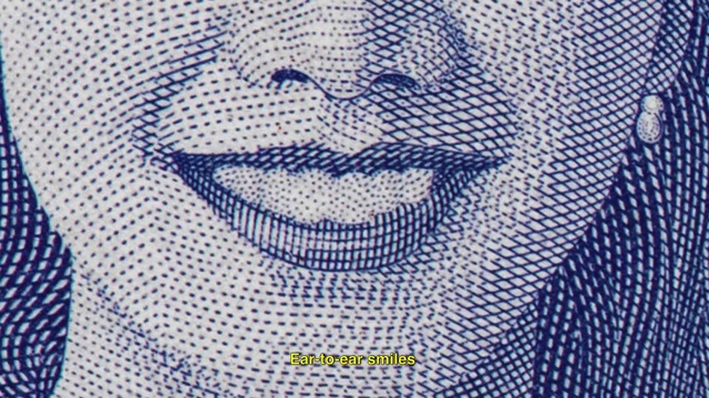Video Reference: Facial expression, Blue, Pattern, Smile, Textile, Art, Close-up, Design, Line, Illustration