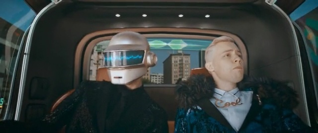 Video Reference: blue, mode of transport, snapshot, fun, fisheye lens, passenger, space, public transport, smile, midnight, Person