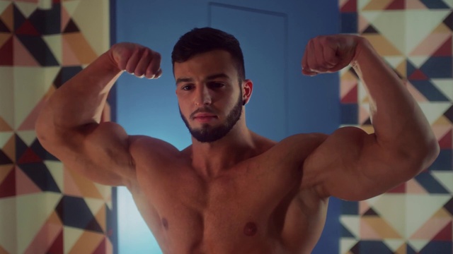 Video Reference: Barechested, Muscle, Bodybuilding, Arm, Bodybuilder, Chest, Shoulder, Chin, Human body, Physical fitness