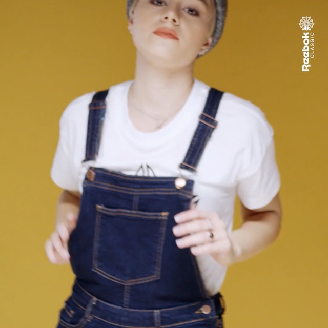 Video Reference: Suspenders, Waist, Arm, Shoulder, Trunk, Neck, Abdomen, Overall, Chest, Jeans