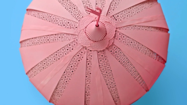 Video Reference: Pink, Umbrella, Fashion accessory, Ribbon, Person