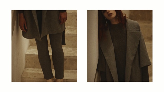 Video Reference: Clothing, Outerwear, Coat, Brown, Beige, Trench coat, Cardigan, Blazer, Neck, Jacket, Person