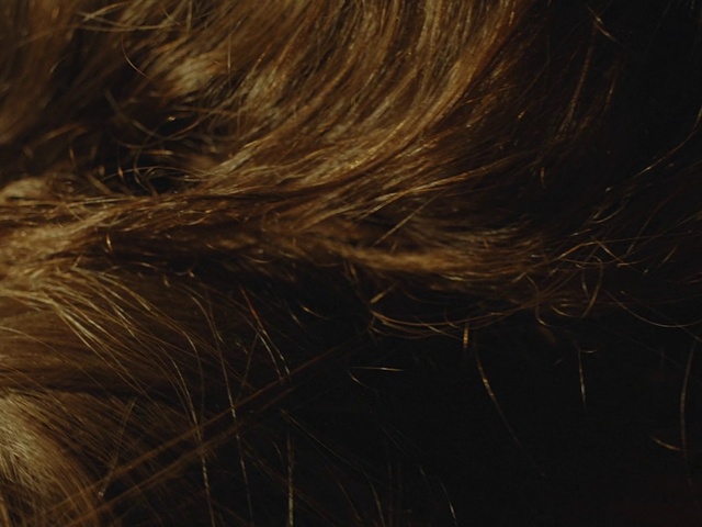 Video Reference: Hair, Brown, Hairstyle, Blond, Brown hair, Long hair, Hair coloring, Photography, Neck, Darkness