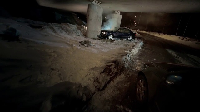 Video Reference: Darkness, Automotive tire, Automotive exterior, Auto part, Vehicle, Screenshot, Space, Automotive window part