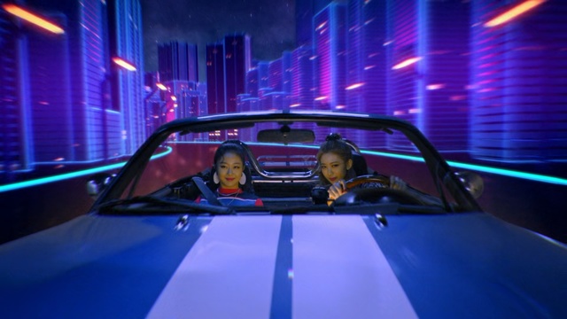 Video Reference: Blue, Vehicle, Car, Light, Mode of transport, Electric blue, Automotive design, Night, Glass, Automotive window part, Person