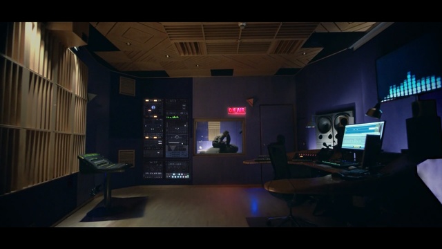 Video Reference: Sky, Building, Night, Room, Technology, Electronic device, Darkness, Stage, Recording studio, Electronics