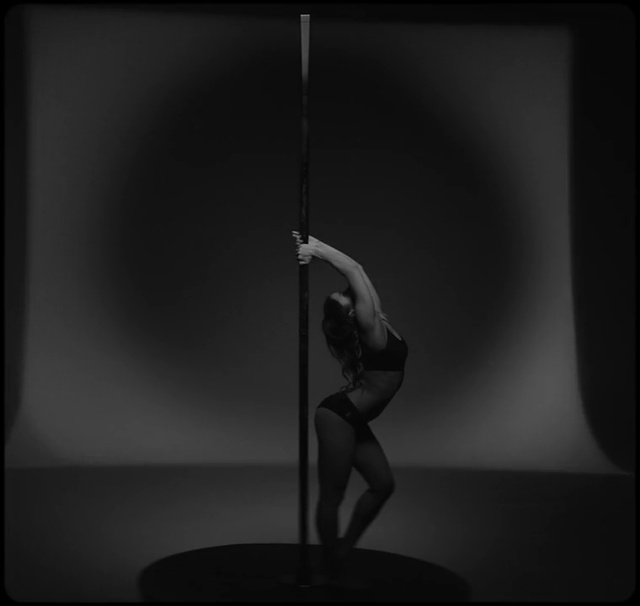 Video Reference: black, black and white, pole dance, monochrome photography, photography, still life photography, monochrome, darkness, aerialist, performing arts