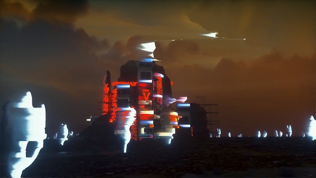 Video Reference: night, fire, evening, darkness, sky, heat, glitch