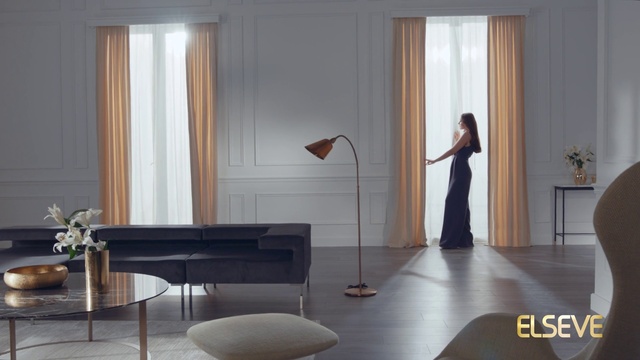 Video Reference: Furniture, Room, Interior design, Floor, Property, Curtain, Living room, Window treatment, Wall, Flooring