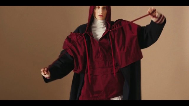 Video Reference: Clothing, Shoulder, Outerwear, Sleeve, Red, Maroon, Joint, Jacket, Neck, Top