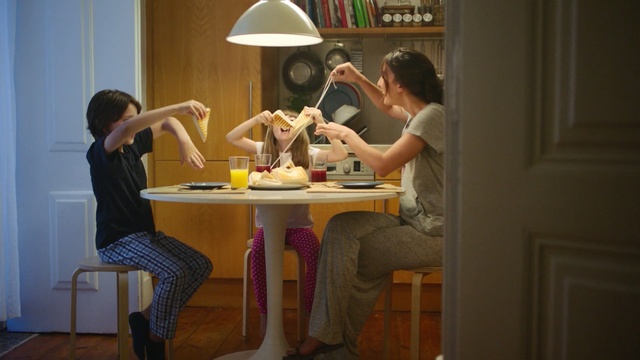 Video Reference: Table, Room, Furniture, Meal, Conversation, Interior design, Dining room, Sitting, Breakfast, Eating