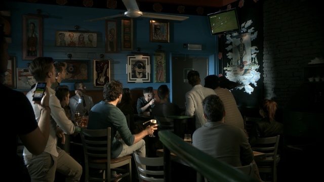 Video Reference: darkness, event, night, conversation, restaurant, crowd, midnight