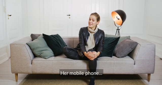 Video Reference: furniture, couch, sitting, table, chair, interior design, product, Person