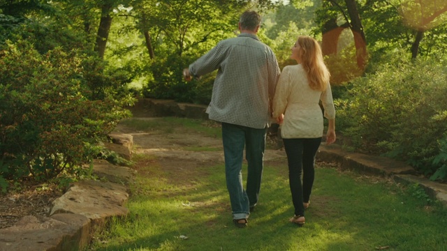 Video Reference: People in nature, Nature, Photograph, Natural landscape, Walking, Natural environment, Gesture, Woodland, Holding hands, Tree