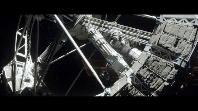 Video Reference: structure, architecture, darkness, tourist attraction, metal, metropolis, building, space, night, black and white