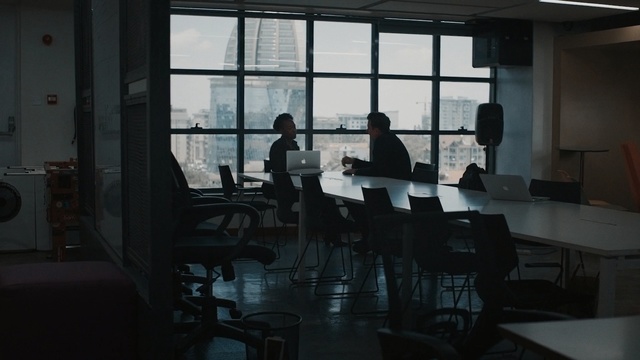Video Reference: Architecture, Restaurant, Room, Building, Window, Table, Glass, Person