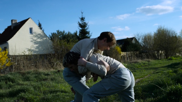 Video Reference: plant, tree, woody plant, grass, male, sky, fun, interaction, recreation, lawn, Person