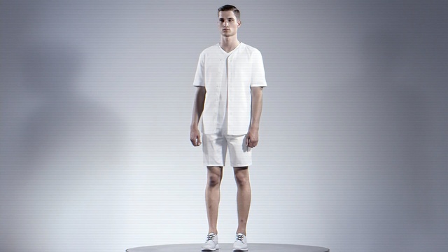 Video Reference: white, fashion model, standing, shoulder, fashion, joint, sleeve, fashion design, neck, shoe, Person
