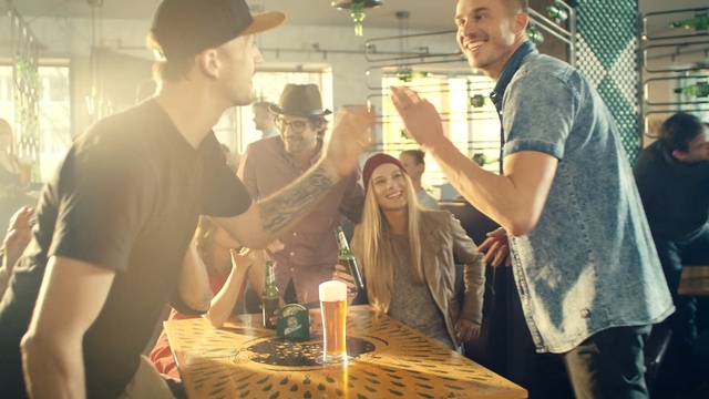 Video Reference: drink, fun, alcohol, interaction, girl, event, friendship, drinking, product, bar, Person