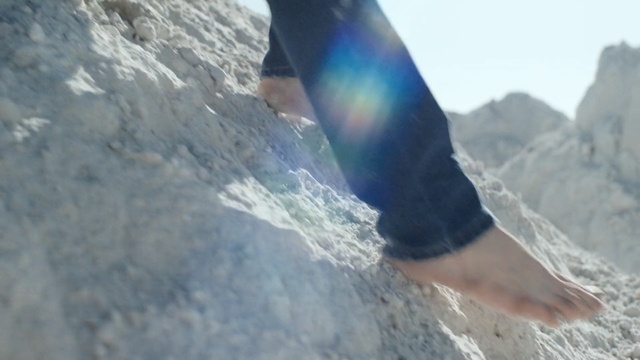 Video Reference: Leg, Human leg, Geological phenomenon, Rock, Shoe