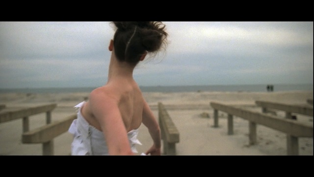 Video Reference: sky, sea, girl, vacation, hand, neck, long hair, screenshot, horizon, fun, Person