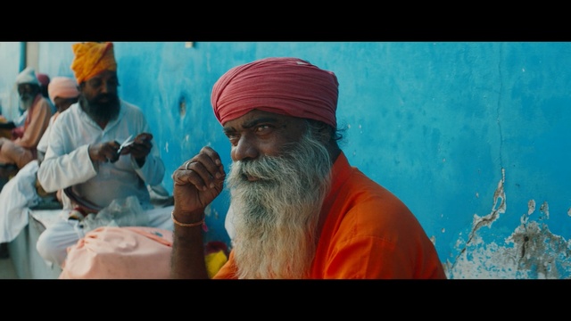 Video Reference: blue, facial hair, religion, human, temple, beard, screenshot, dastar, fun