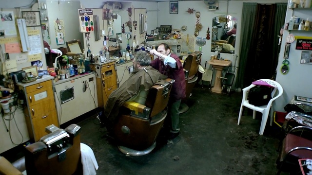 Video Reference: man, men, barber, barbershop, room, old man