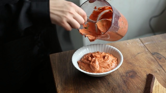 Video Reference: Dish, Food, Cuisine, Ingredient, Side dish, Ice cream, Produce, Rillettes, Recipe, Muhammara, Person