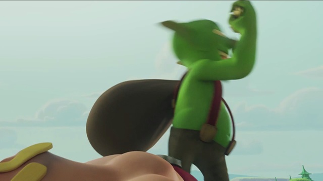 Video Reference: green, vertebrate, figurine, organism, fictional character